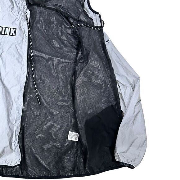 Victoria’s Secret Pink Limited Edition Grey Reflective Anorak Rain Jacket XS/S - Picture 9 of 12